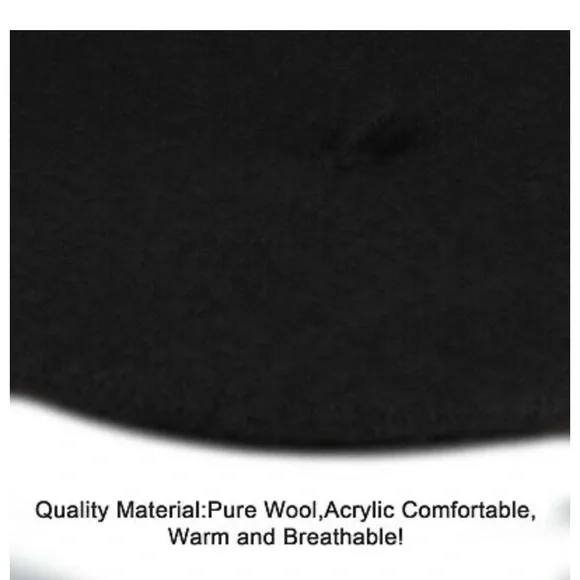 WOOL BLACK BERET - Picture 4 of 4